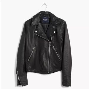Madewell washed leather motorcycle jacket xxs